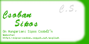 csoban sipos business card